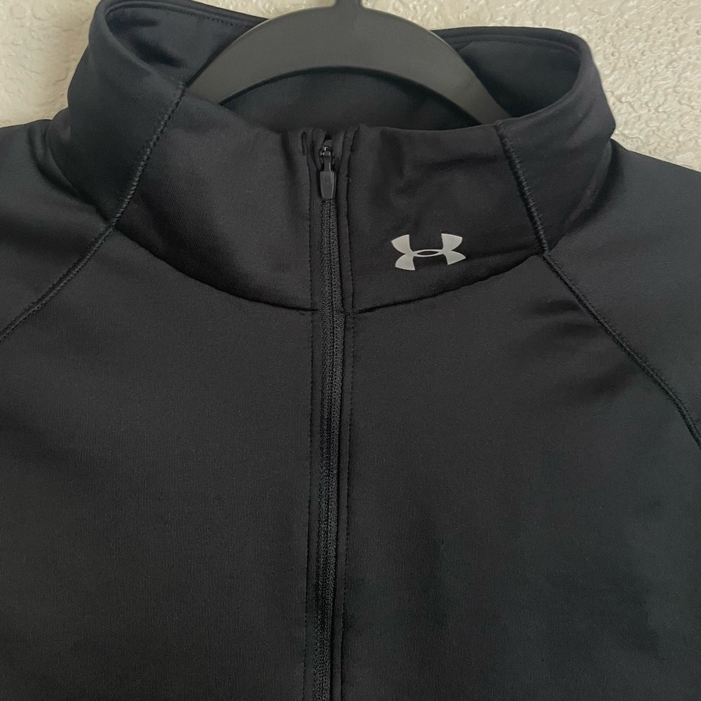 Under Armour UA Women’s Cozy ½ Zip Mockneck Long Sleeve Pullover L Black - Picture 5 of 9